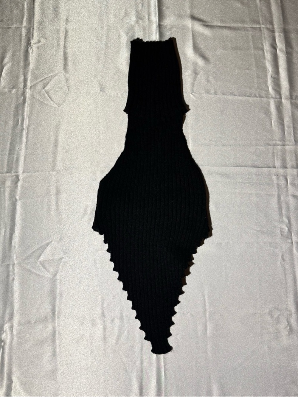 Black Ribbed Knit Halter Top SZ M